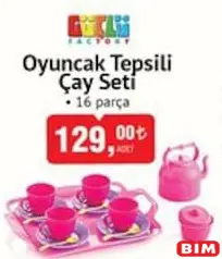 GÜÇLÜ OYUNCAK TEPSİLİ ÇAY SETİ 16 PARÇA
